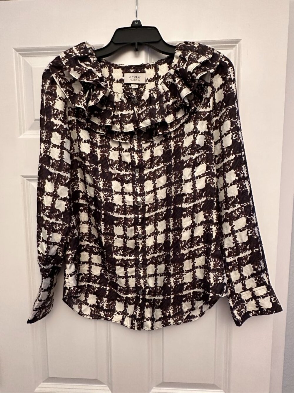 J.Crew Collection NWT Silk Twill Ruffle-Collar Top Size XS